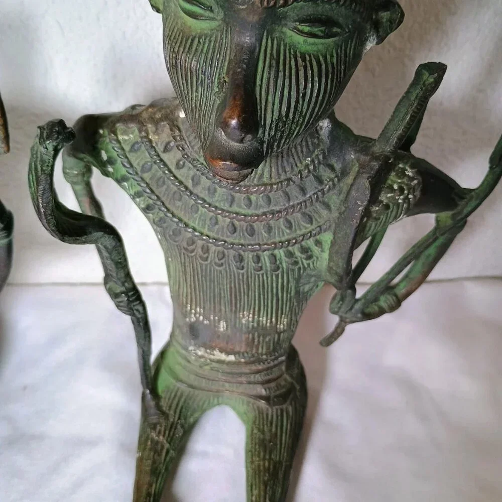 2x Cast Brass Warrior Monkeys Figurines/Statues - ROBB & STUCKEY - SHIPS FREE - Picture 2 of 8